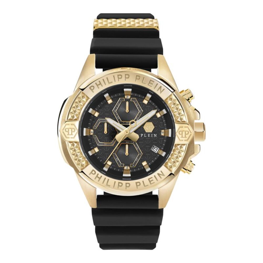 Philipp Plein The $kull Chrono Silicone Watch Gold Mens